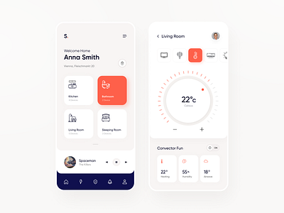 Smart home application app design flat minimal typography ui ux web