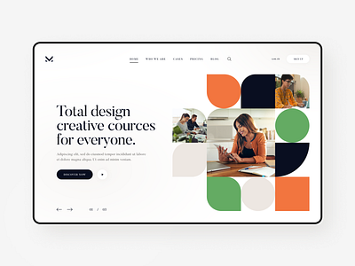 Online courses website concept concept design flat minimal typography ui ux web website