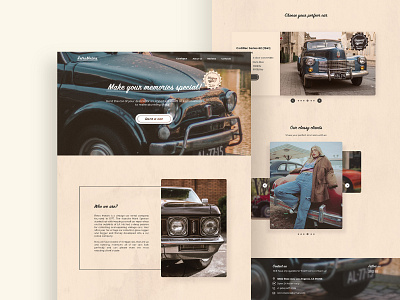 Vintage Car Rental Landing Page landing page design uxui vintage web webdesign