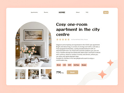 Apartment rental website Product Page apartnment concept design minimalism pastel rental ui uidesign ux uxdesign uxui web webdesign website