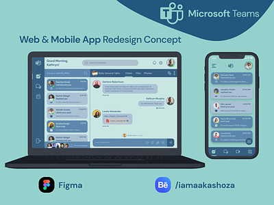 Microsoft Teams Web & Mobile App Redesign Concept chat dashboard ui dribbble chat dashboard messenger app design microsoft teams redesign mobile app ui design team dashboard ui web and app design web app ui design