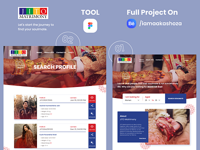 JITO Matrimony Web Design - Full Case Study best matrimony website dribbble shorts matrimonial site dribbble matrimony ui design matrimony website project ui ux case study figma ui ux case study product design ui ux case study web design