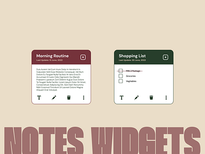 Notes Widget DailyUI 065 app design daily ui 065 daily ui inspiration dailyui dailyui 065 mobile app design mobile app ui design mobile ui design note app notes app notes widget notes widgets product app design ui widget widgets