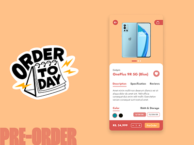 Pre-Order DailyUI 075 app design daily ui 075 daily ui inspiration dailyui dailyui 75 mobile app design mobile app ui design mobile ui design order orders pre order pre order screen product app design ui