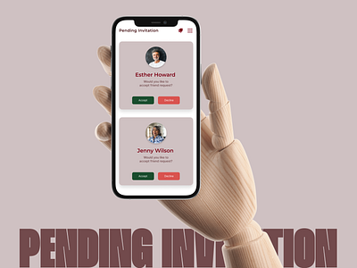 Pending Invitation DailyUI 078 app design daily ui 078 daily ui 78 daily ui inspiration dailyui invite friends invite users mobile app design mobile app ui design mobile ui design pending invitation pending invite product app design ui