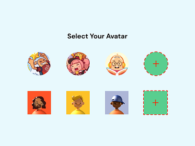 Avatar DailyUI 088 app design avatar selection daily ui 088 daily ui 88 daily ui inspiration dailyui mobile app design mobile app ui design mobile ui design product app design profile ui ui user avatar user profile