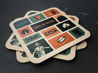 Irish Guinness Coaster branding coaster coaster design design graphic design illustration illustrator irish logo