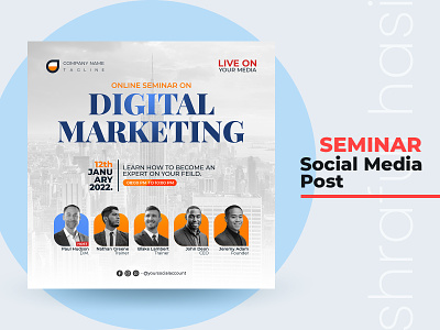 Seminar Social media poster ad conference design event graphic design guest media post poster promotion seminar social socialmedia speaker webinar