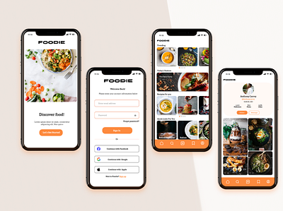 Food mobile app that brings food lovers together food graphic design mobile app