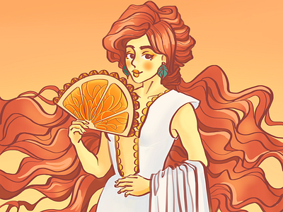 Caramel lady art draw illustration orange painting