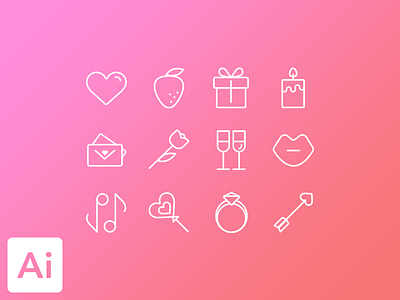 Valentines icon set gift icon icons love set simple valentine valentinesday vector