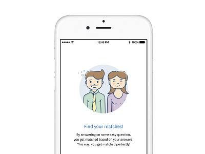 Dating app on boarding illustration design illustration illustrator iphone ui vector