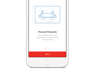 Personalised Postcards app illustration design illustration ios iphone on boarding ui vector