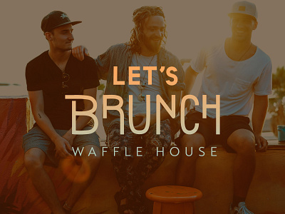 Let's Brunch - Waffle House brunch logo gradient logotype logo design logotype summer vibes