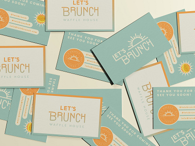 Let's Brunch Business Cards brunch logo business cards design logo design waffle house logotype