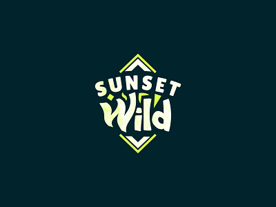 Sunset Wild Logo badge bold logo festival branding festival logo lime green logodesign logotype sunset wild