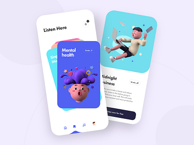 Meditation Listening App Design 2021 interface minimal mobile app mobile apps mobile ui mobileapp mobileappdesign mobileapplication mobileapps modern modern design moderndesign ui design ui designs uidesign uiux ux ux ui design uxdesign