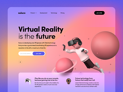 Virtual Reality - Landing Page Design 2021 2021 design 2021 trend design glassmorphism landingpage landingpages minimal minimalist ui uidesign uiux ux virtual reality virtualreality web web design webdesign webdesignagency website