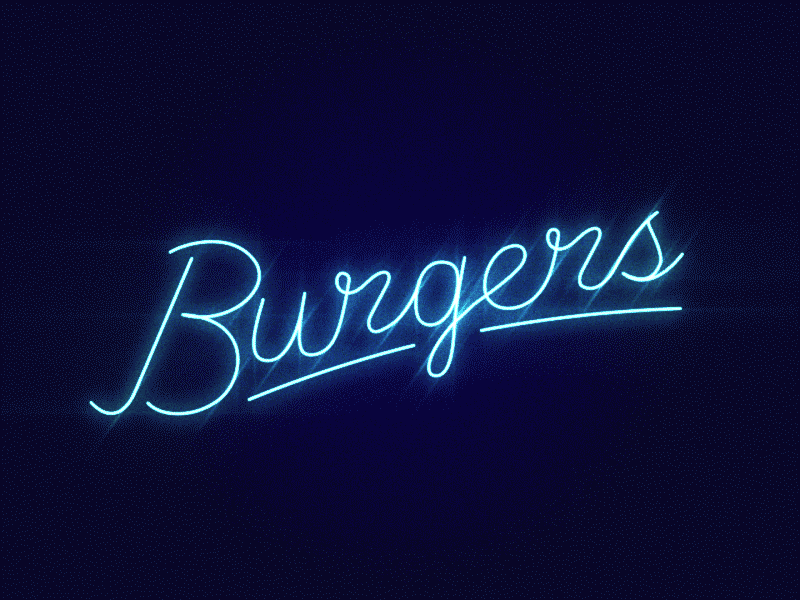 Burgers after effects gif loop neon wip