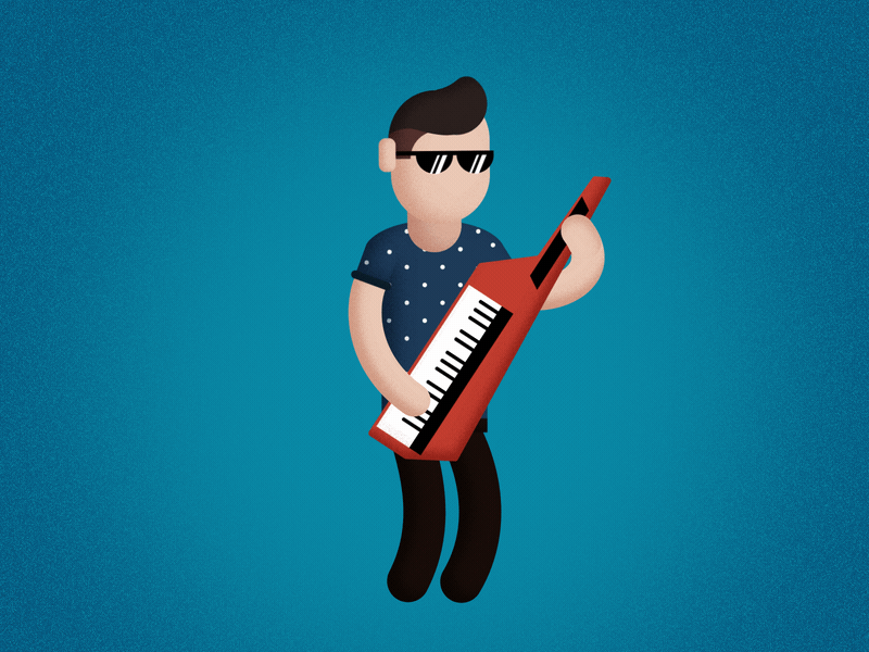 Paul Meany after effects animation character animation gif keytar loop music mutemath wip