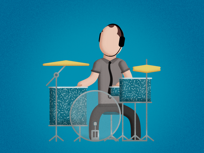 Darren King after effects animation character animation drums gif loop music mutemath wip