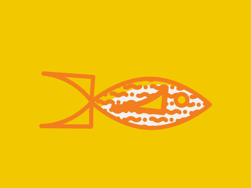 032 - Here Fishy Fishy 2d after effects animation daily art everydays loop motion graphics