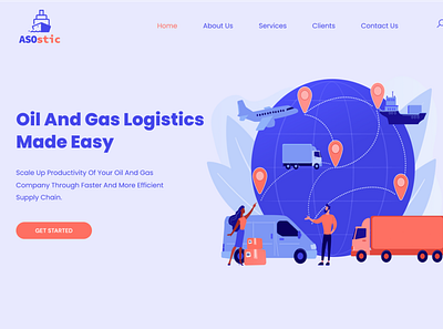 Landing Page for a Logistics Company design ui web