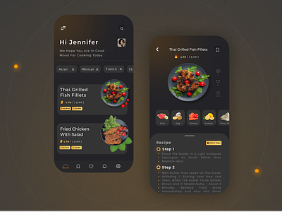 Food Recipe App appdesgin concept delivery food startup mvp foodie interface native mobile online react recipe recipe app recipe book recipe card recipes delivery app ui uiuxdesgin ux ux ui