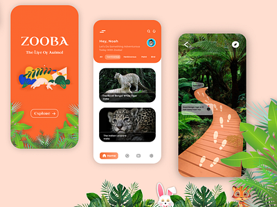 ZOOBA | zoo guider adventure animal animalfinder app design guider interface layout navigator ui uiuxdesgin ux zoo zooapp