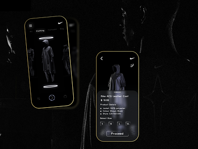 Futuristic Nike lab app app appdesgin darkmode easytouse futuristic mobileapp nike nikeapp nikelab nikestore ui uiuxdesgin ux