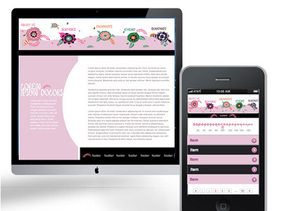 Stylish, floral layout for mobile and web design for mobile and web floral pinkish stylish