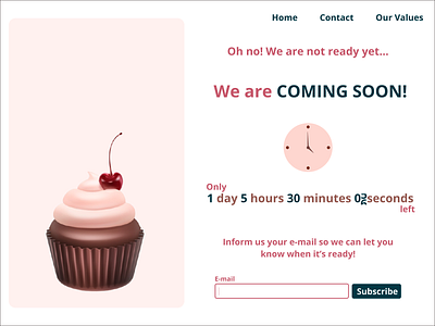 Daily UI #048 - Coming Soon 048 cupcake dailyui dailyuichallenge design ui ux