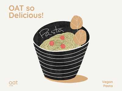 Pasta - Vegan branding cute cute art flat food illustrator foodie graphic design illustration italian italian food italian restaurant minimal pasta vector