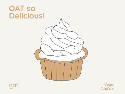 Cupcake - Vegan animation cupcake cupcakes cute art design food foodie graphic design illustration logo minimal typography