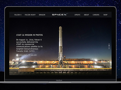 SpaceX: Website Concept black concept redesign space spacex ui ux website