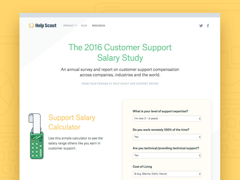 The 2016 Customer Support Salary Study By Help Scout On Dribbble