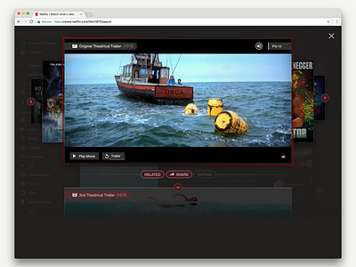 Netflix Pro - Trailer Modal (Browse & Share) app design film films modal movies netflix product design television ui ux uxdesign uxdesigner web website