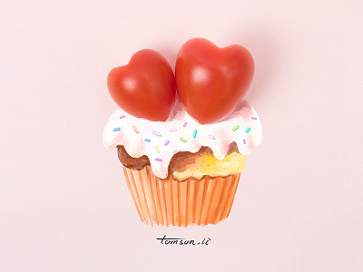 birthday birthday cake creative drawing illustration love painting photography pink still life tomato vegetables