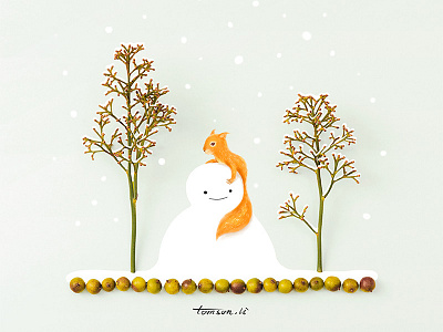 Human and Nature 2 animal creative drawing food illustration painting photography snowman squirrel still life tomson.li trees