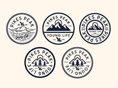 Pikes Peak Young Life badge colorado logo mountains pikes peak seal trees young life younglife