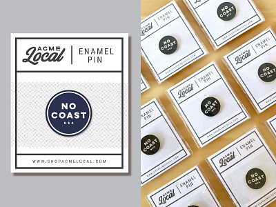 No Coast Enamel Pins! acme local card enamel pin local midwest no coast packaging pin