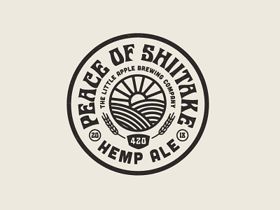 Peace Of Shiitake Badge 420 badge beer brewery hemp kansas logo midwest peace seal seasonal wheat