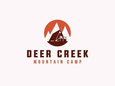 Deer Creek Mountain Camp branding camp identity logo minimal outdoors