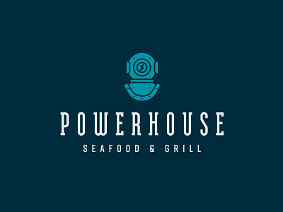 Powerhouse Seafood & Grill brand identity branding clean design grill identity logo minimal nautical restaurant sea seafood