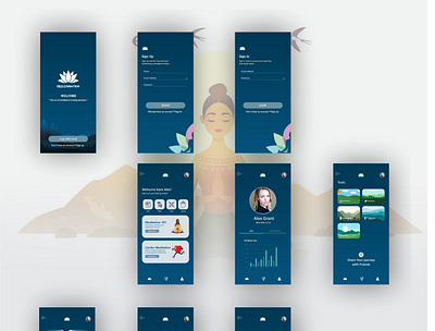 MEDITATION APP UI INSPIRATION app app design design graphic illustration ui ui design uidesign uiux ux