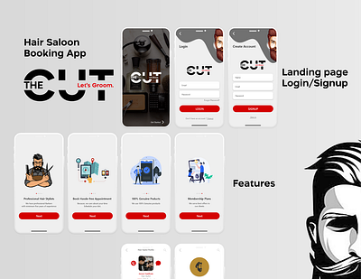 Men's Grooming App UI app app design design illustration logo ui ui design uidesign uiux ux
