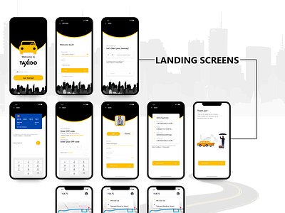 Taxi Booking App UI animation app app design branding design graphic design illustration logo ui ui design uidesign