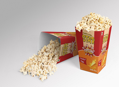 Branding for Popcorn branding design food illustration packaging vector