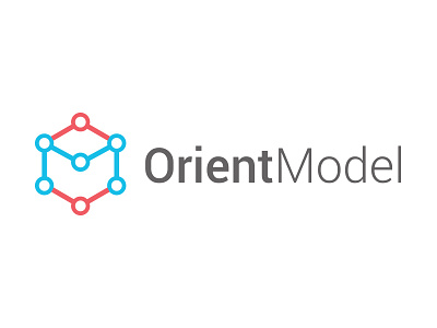 OrientModel Logo blue lines logo m model nodes o orange orient