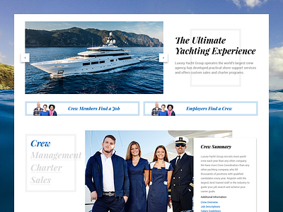 Homepage Refresh Full boating card homepage landing luxury minimal ocean sailing square yachts